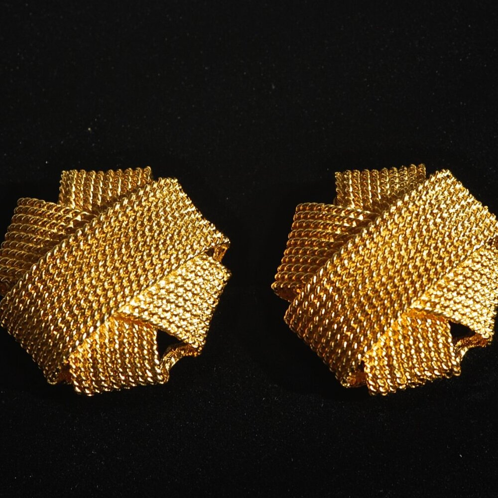 Les Bernard 1950's Gold Tone Ear Clips - Signed